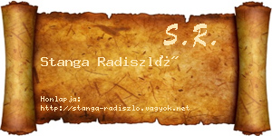 Stanga Radiszló névjegykártya